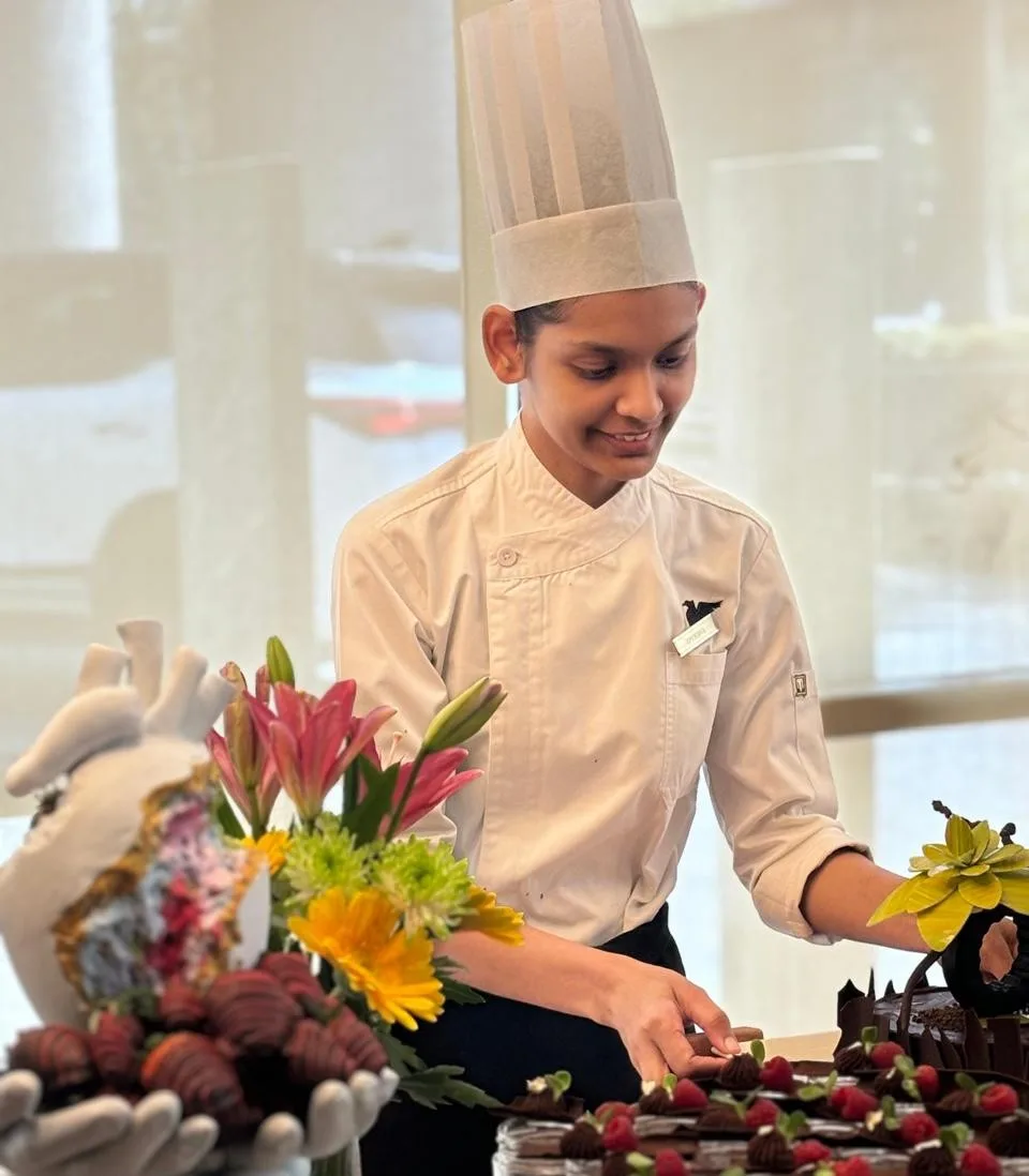 Apeksha Saste at work in the pastry kitchen