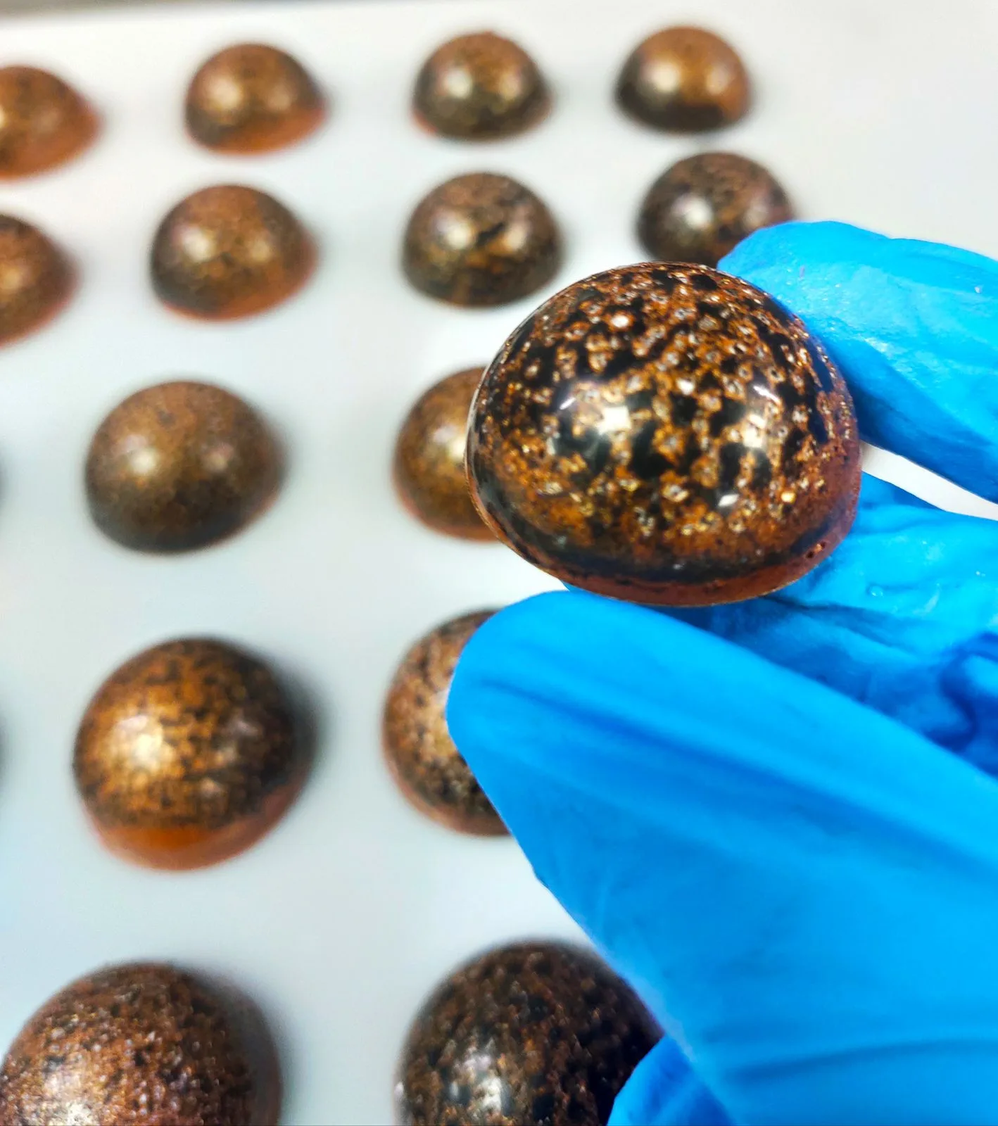 Chocolate bonbon work by pastry chef Apeksha Saste — 1 of 8