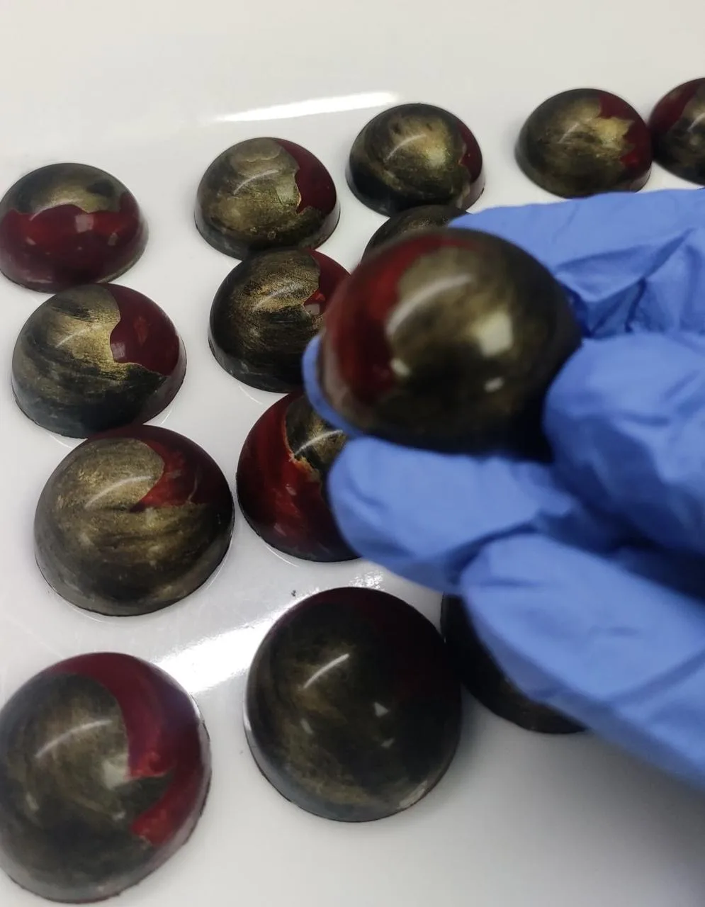 Chocolate bonbon work by pastry chef Apeksha Saste — 8 of 8