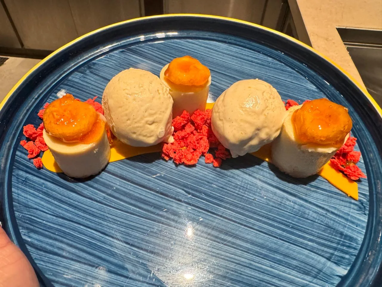 Plated dessert by pastry chef Apeksha Saste — 4 of 4